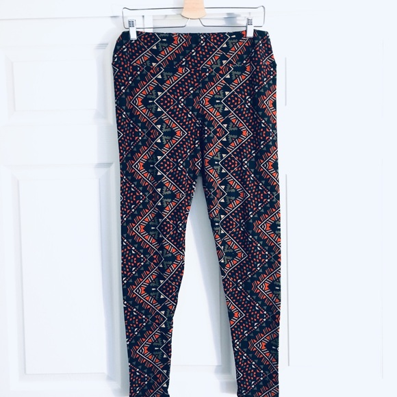 LuLaRoe Pants - Lularoe tall and curvy leggings blue/orange Aztec